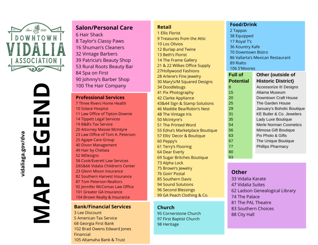 Downtown Map Downtown Vidalia Association